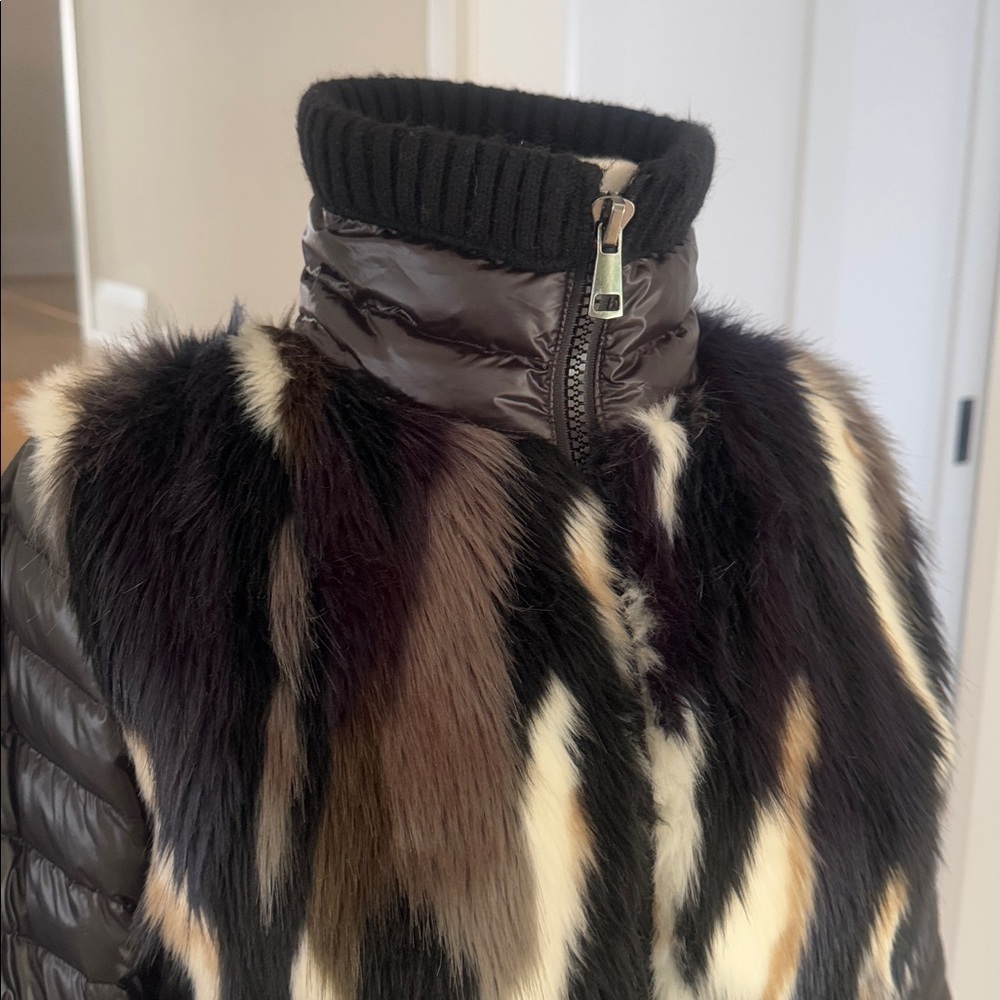 NWOT SOSKEN Marisa Minicucci Geela Fur & Puffer Jacket | Size 2 (US M) - Picture 4 of 7